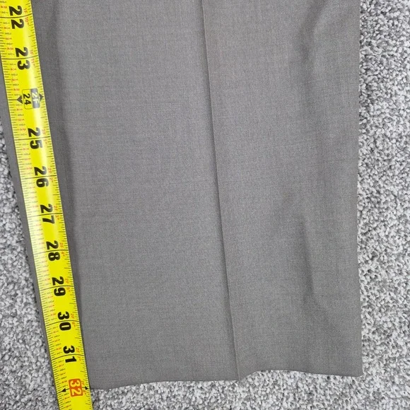Burberry London Dress Pants Mens 36x32 Gray Pleated Wool Blend Trousers - Picture 5 of 7